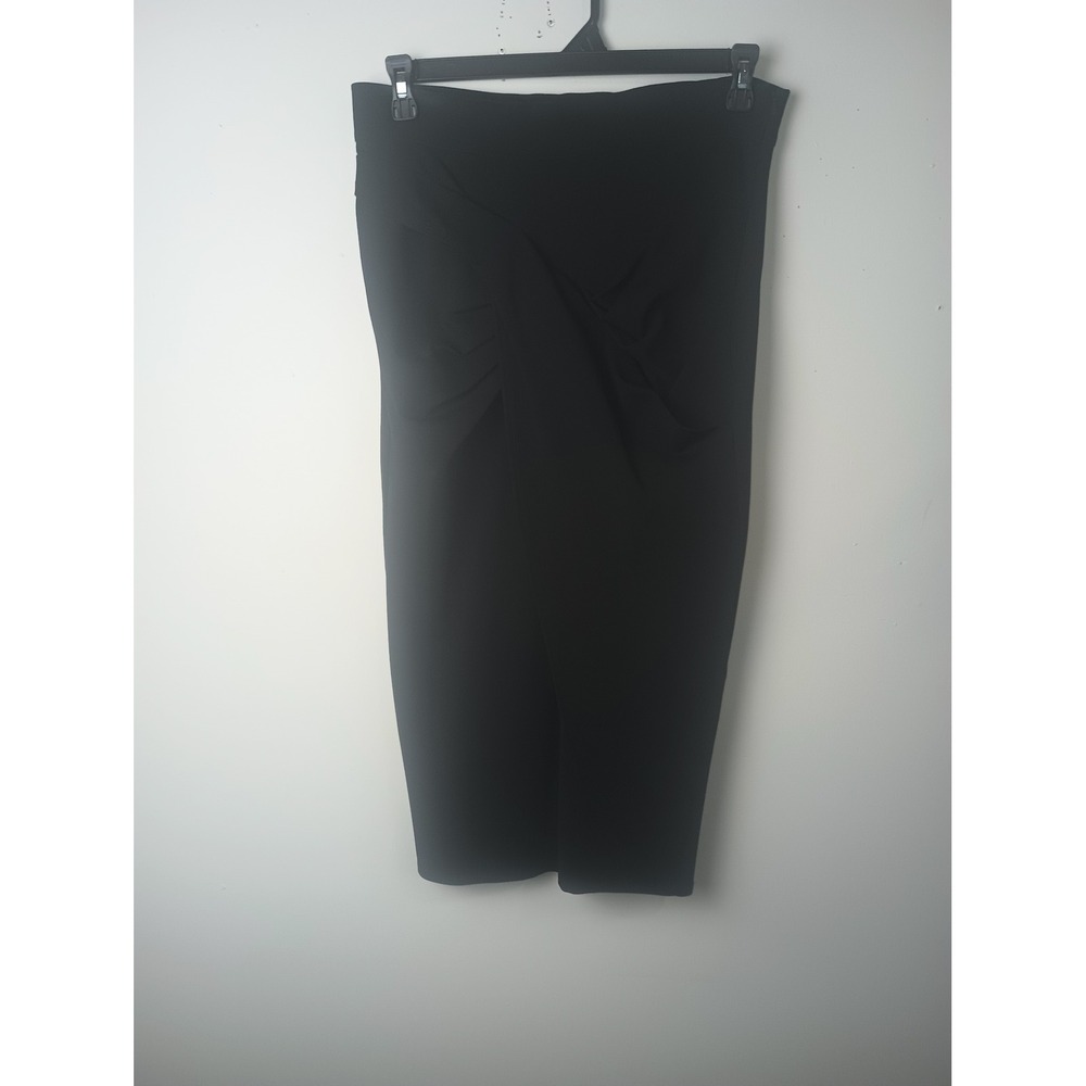 Damsel in a Dress Black Draped Front Pencil Skirt 12 Midi Style Professional